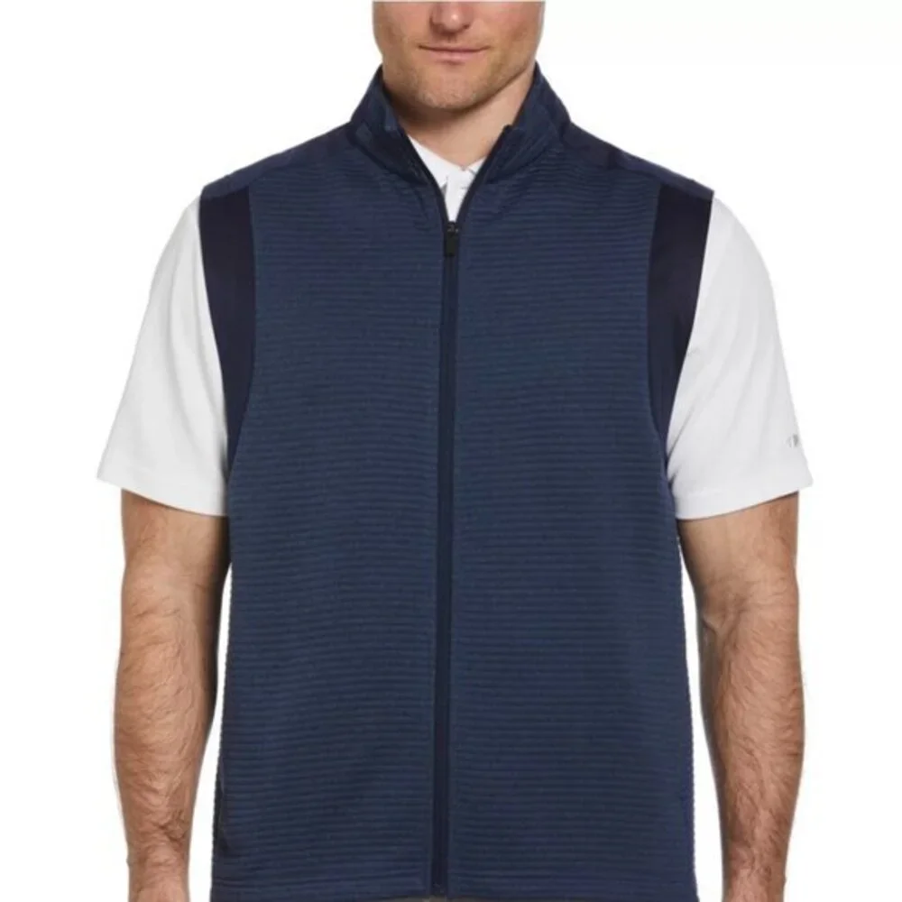 NEW Grand Slam Golf Vest Mens Size Large Blue Quilted Zip‎ Front NWT